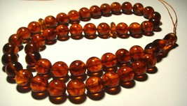 Islamic Prayer 45 Beads Natural Amber Tasbih Misbaha Sibha Kehribar pressed - £122.46 GBP