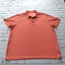 Hurley Nike Mens Polo Shirt Adult XL Orange Striped Short Sleeve Dri Fit Casual - $15.95