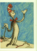 Dr. Seuss Reproduction Print &quot;The Cat in the Hat&quot; illustration. 9X12 book page - £17.94 GBP