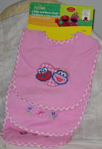 Sesame Street Baby Bib and Burpcloth Set - Pink - $3.99