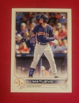 2022 Topps Update J.J. Matijevic Rookie Rc #US297 Houston Astros Free Shipping - £1.58 GBP