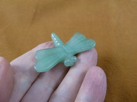 (Y-DRAG-575) Green aventurine DRAGONFLY dragon fly gemstone FIGURINE ins... - $18.69