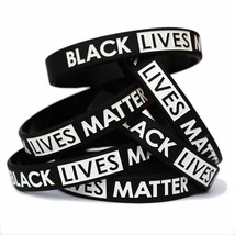 100 Black Lives Matter Bracelets - Support Wristbands Pick Child, Adult, Xl Size - £14.47 GBP