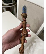 14.3&#39;&#39; Natural Lapis Lazuli Wood Crystal Wand Reiki - 0.4lb - $98.99