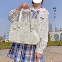 Japanese Lolita Heart JK School Uniform Bags Fashion Women PU Leather  Women Stu - £30.99 GBP