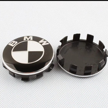 4x BMW 56mm black white wheel center cover wheel badges emblem  - $17.99