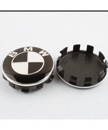 4x BMW 56mm black white wheel center cover wheel badges emblem  - $24.89 CAD