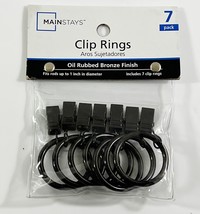 (7-Pk) Mainstays Curtain Clip Rings Oil Rubbed Bronze 236037-128-W30 - $93.63 MXN