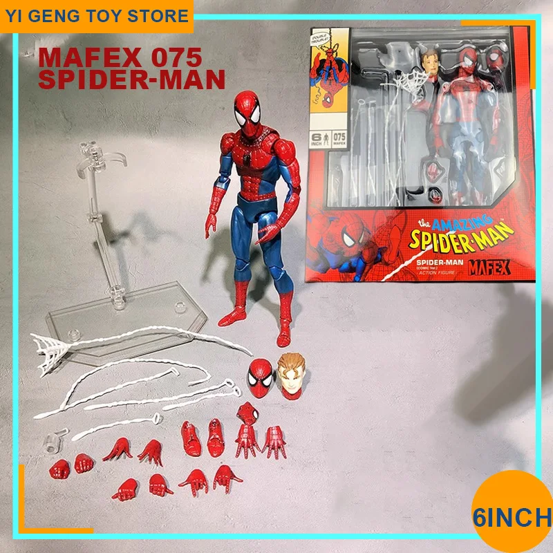 6 Inch Marvel Mafex 075 Spiderman Figures Maf075 The Amazing Spider Man Action - $36.82+