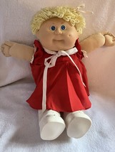 Vintage Cabbage Patch Doll Andria Cathy Hard Head 16&quot; Tall W/BOW In Her Hair - $43.00