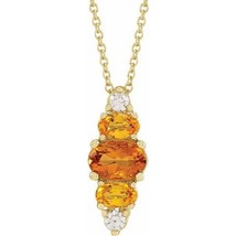 Authenticity Guarantee 
Yellow Multi-Gemstone Bar Necklace in 14k Yellow Gold - £720.85 GBP