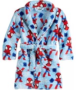 Spider-man Toddler Boy&#39;s Superhero Blue Print Fleece Bathrobe, Robe - $552.28 MXN
