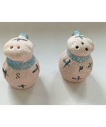 Vintage pink blue jug pottery salt pepper shaker southwest shabby chic d... - $19.75