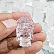 2Pcs Set Small Clear Buddha Face Clear Buddha Head Hand Carved Buddha face - £14.68 GBP