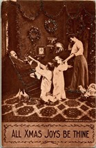 Vtg Postcard 1909 All Christmas Joys Be Thine Comic - Ruth &amp; Langley UNP - £4.65 GBP