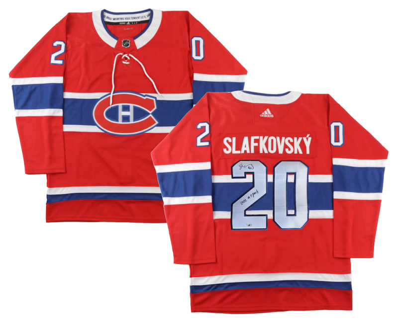 Primary image for JURAJ SLAFKOVSKY Autographed "#1 Pick" Canadians Authentic Red Jersey FANATICS