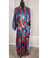 Cacique Lingerie Long Geometric Colorful Fun Robe size Large - $34.30 CAD