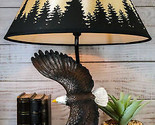 Wings Of Glory Soaring Bald Eagle Soaring Over Rocky Mountain Table Lamp... - $81.99