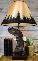 Wings Of Glory Soaring Bald Eagle Soaring Over Rocky Mountain Table Lamp 20&quot;H - £65.53 GBP