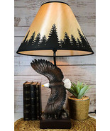 Wings Of Glory Soaring Bald Eagle Soaring Over Rocky Mountain Table Lamp... - £64.78 GBP