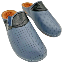 ecetana women&#39;s wedge clogs sandals steel blue size 9.5 - $19.02
