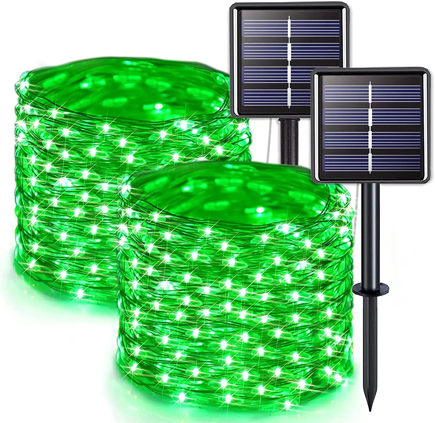 2Pack Solar Fairy Lights Solar String Lights Outdoor Waterproof  8 Modes Copper  - £94.46 GBP