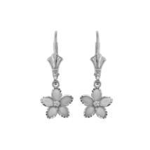 925 Sterling Silver Small Or Medium Size Plumeria Flower CZ Leverback Earrings - £20.78 GBP+