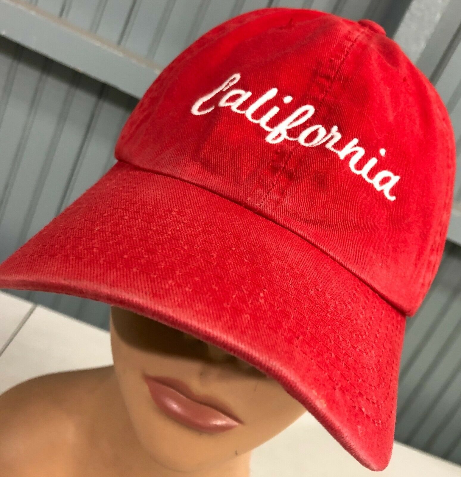 Primary image for J. Galt Newport Beach California Script Red Strapback Baseball Cap Hat 