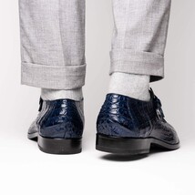 Genuine caiman crocodile Shoes Rovigo Navy image 11