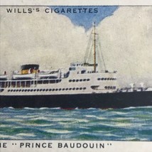 The Prince Baudouin Ship Boat Liner Wills Cigarette Tobacco Card Vintage 1930s - £7.95 GBP