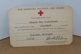 1941 red cross First Aid certificate card 1942 - £7.60 GBP