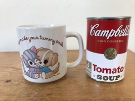 Vtg 1985 CM Paula Hugs Make Your Tummy Smile Kitten Puppy Dog Cat Mug - £31.46 GBP