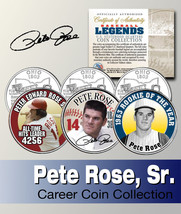 Baseball Legend  PETE ROSE US Statehood Quarter Colorized 3-Coin Set *Li... - £7.44 GBP