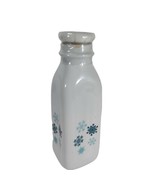 Stoneware Milk Jar Blue Snowflakes Sealed With Lid 9&quot; Tall Christmas Decor - £7.00 GBP