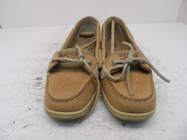 Sperry Women&#39;s Angelfish Lace-Up Casual Boat Shoes 9102047 Linen/Oat 7.5W - $42.74