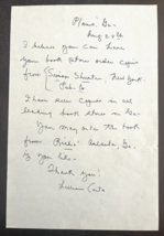 Lillian Carter Signed Letter Mother of President Jimmy Carter No COA - $39.99