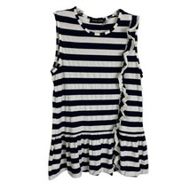 Ivanka Trump Womens Shirt Size XS Blue White Striped Ruffles Sleeveless Normcore - £13.12 GBP