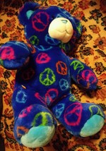 000 Build a Bear Workshop Blue Peace Bear 15 inches tall - $15.99