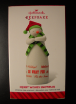 Hallmark Keepsake Christmas Ornament 2014 Merry Wishes Snowman Porcelain Box - £8.11 GBP