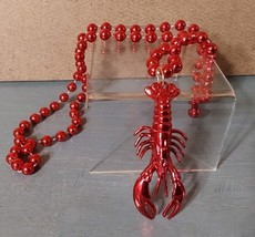 Mardi Gras Lobster Crawfish Beads Necklace Red - $9.50