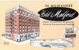 Postcard Hotel Medford, In Milwaukee, Wi 1959 Ernst Clarenbach Systems F32 - £7.33 GBP