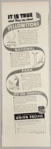 1937 Print Ad Union Pacific Railroad Overland Route Yellowstone National Park - £12.46 GBP