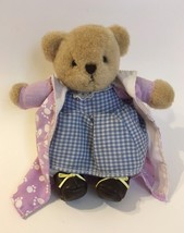 Jerry Elsner Doll Baby Bear Vintage Collectible Teddy Stuffed Animal 6&quot; Dress - £21.96 GBP