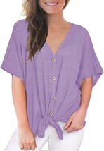 Womens Loose Blouse Short Sleeve - $53.53