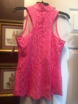 NWT Ladies ELLABELLE Pink Hot Pink Snakeskin Sleeveless Mock Golf Shirt - M L XL image 3
