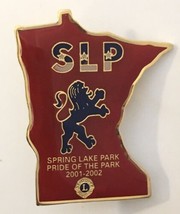 Lions Club  Lapel Pin Spring Lake Park Pride of the Park Minnesota 2001 2002 - £7.72 GBP