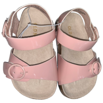 Old Navy Blush Faux-Leather Double-Buckle Sandals Baby Girls Shoe 6-12 Month - £7.90 GBP