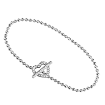 3W404 - Rhodium Brass Bracelet with AAA Grade CZ  in Clear - $515.01 MXN
