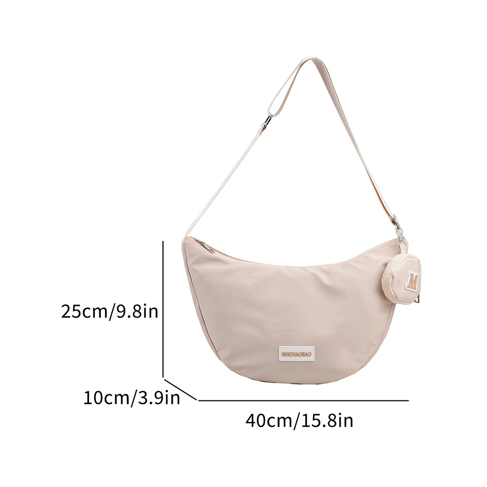 2023 Women Crescent  Bag Girls Nylon Dumpling Bag Half Moon Shape Messenger Bags - $62.81