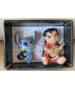 Disney Parks Lilo and Stitch Ceramic Salt &amp; Pepper Shakers Figurine Set NEW - £22.16 GBP